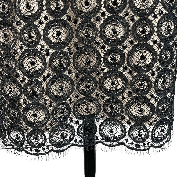 Diane von Furstenberg SZ 6 Dress Geometric Lace Lined Square Neck 3/4 Sleeve - Picture 3 of 10